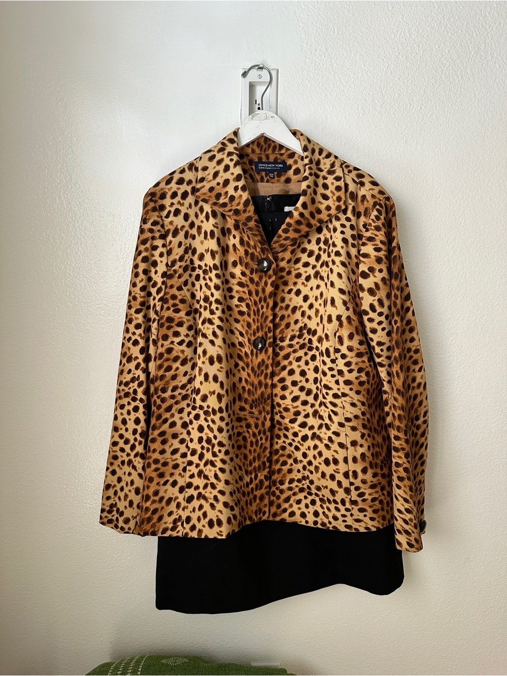 Jones New York Leopard-Print Blazer Jacket - Tan & Black